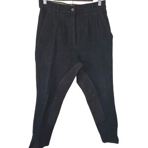 VTG Riding Sport Riding Pants Breeches High Rise Pleated Thigh Patch Herringbone